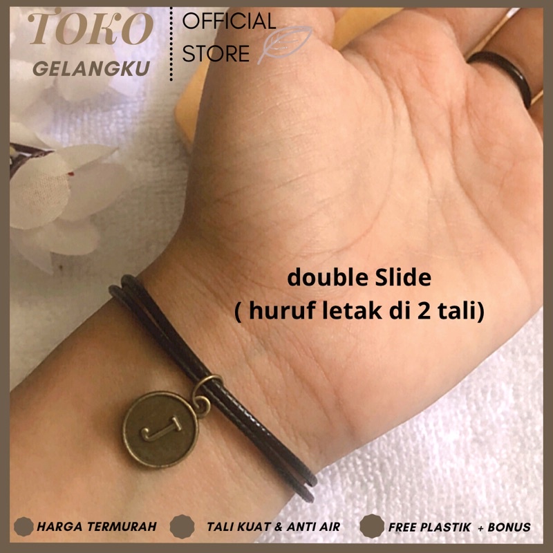 (A-Z) GELANG EPOXY BRONZE ESTETIC ( BELI 10 FREE 1 GELANG POLOS ) / Gelang Tali Huruf Inisial Pria Wanita / Gelang Couple Sahabat Pacar / Bracelet initial Abjad