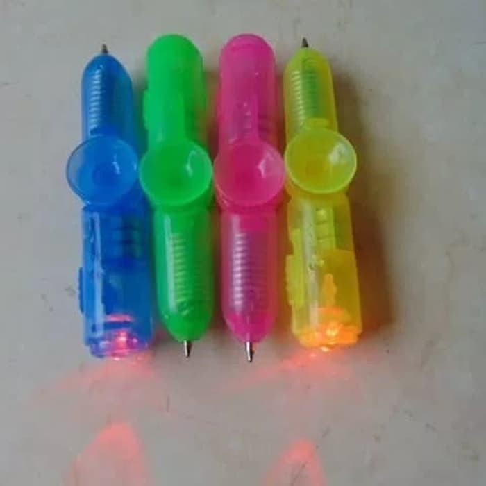 Pulpen Spinner Nyala Lampu Warna Warni Disko / Pen Spinner Led