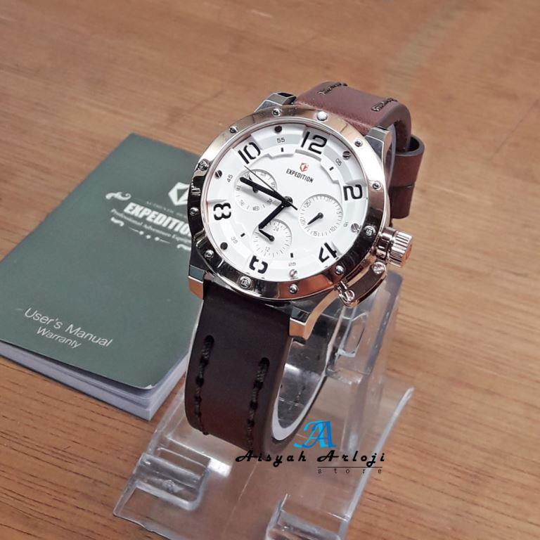 JAM TANGAN EXPEDITION WANITA E6381 WHITE GOLD ORIGINAL
