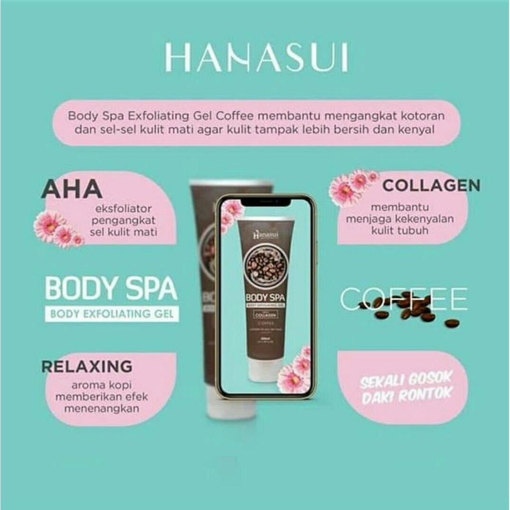 Hanasui Body Spa Peeling Gel Coffee Peluntur Daki BPOM Original