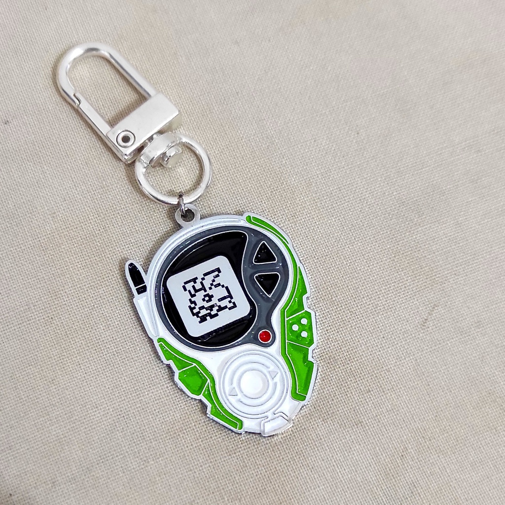 Ganci Digimon Enamel Keychain Digivice D3 Green Patamon Gantungan Kunci