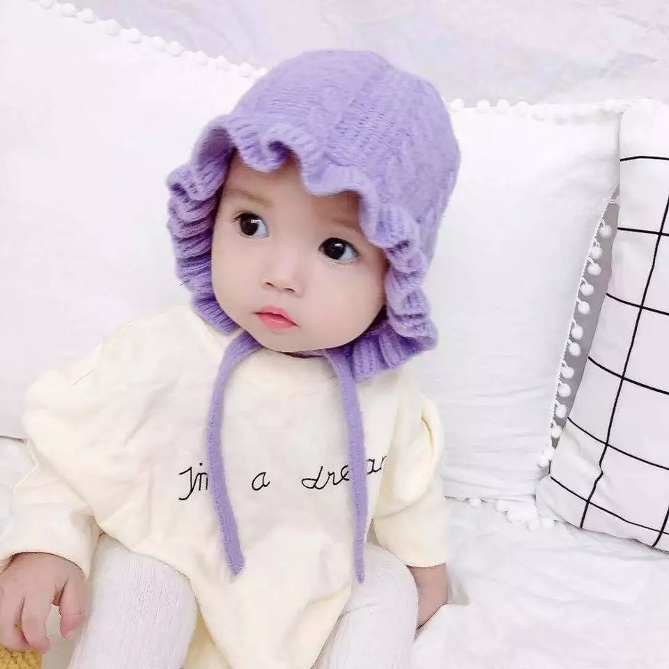 (Pimenova) Topi bonnet bayi topi dutch lady bayi topi bonet rajut anak..