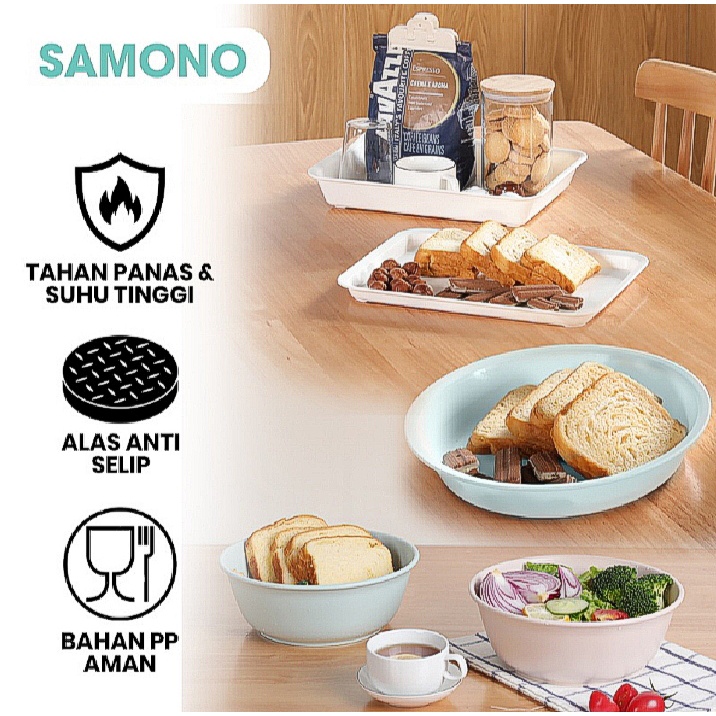 Samono Food Tray  STW-FT20 Makanan Minuman Nampan Plastik Multifungsi Tidak Berbau Anti Pecah Peralatan Makan