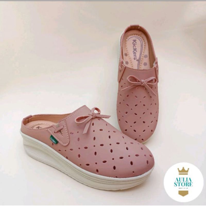 Sepatu wedges wanita selop Au 55