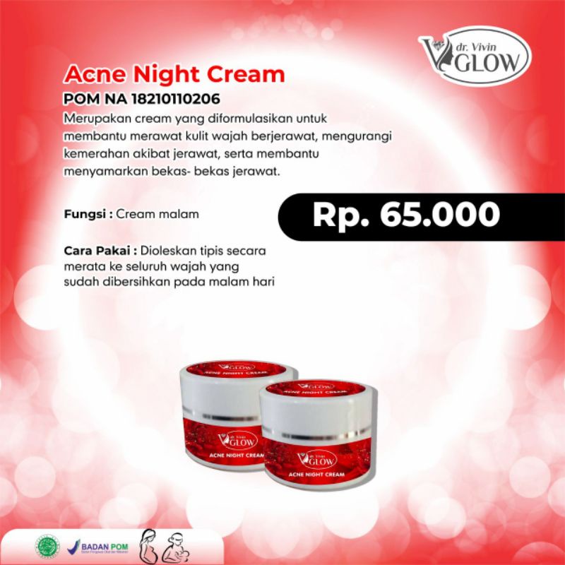 ACNE NIGHT CREAM BY DR VIVIN GLOW