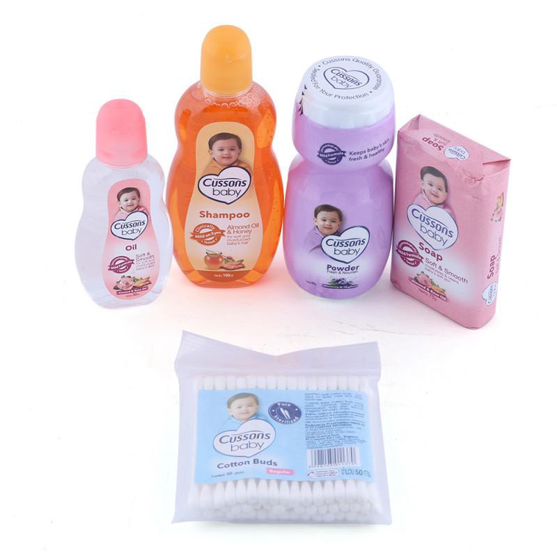 Cusson Baby Gift Bag mini / perlengkapan mandi bayi set / Gift Set Bayi/ Kado Bayi Set Bedak Bayi / sabun bayi-2