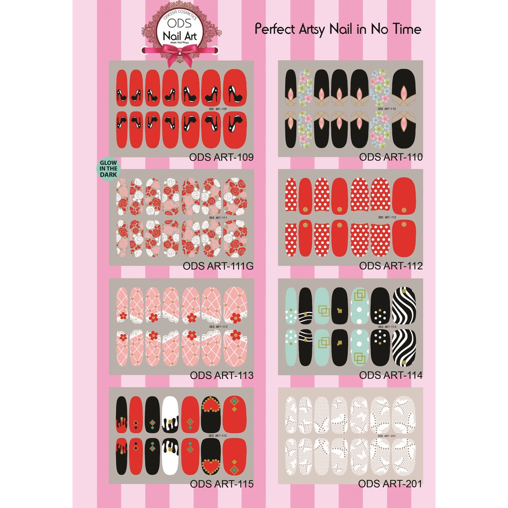 (NOT FOR SALE) Odessa Nail Art Wrap Sticker Kuku Premium (Random)