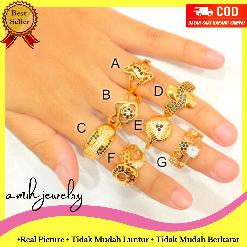 Cincin Titanium Cincin Aksesoris Fashion Aksesoris Wanita Cincin Wanita Mata Hitam C22