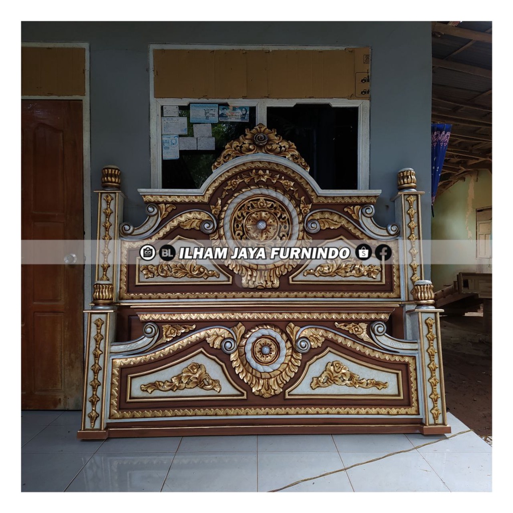 TEMPAT TIDUR DIPAN GONG JATI UKIR JEPARA