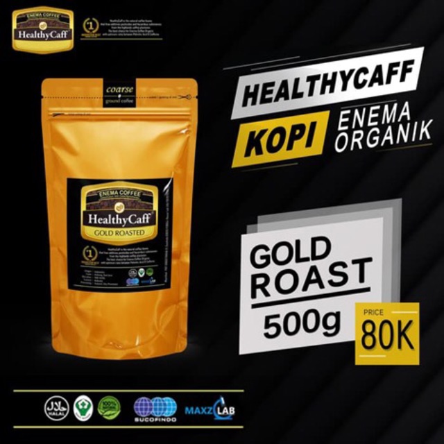 Kopi Enema Organik Light Roasted Gold Healthy Caff 500gr