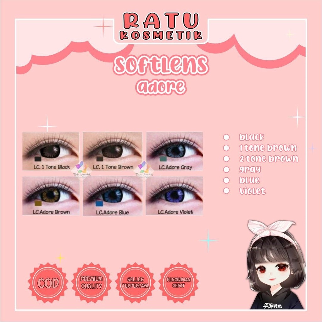 ❤ RATU ❤ Softlens Adore Normal | Soflens Adore By Living Color Big Eyes Dia 14.4mm