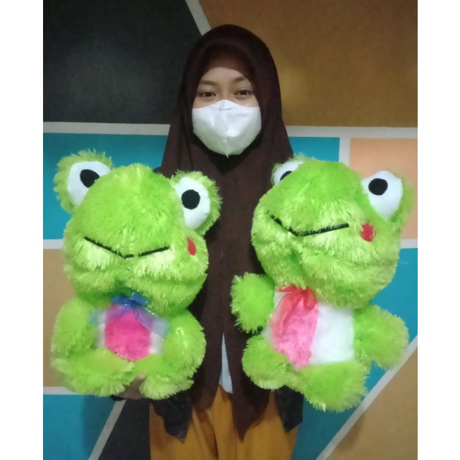 Boneka Keroppi/Boneka Katak Laspur Lembut Ukuran 40Cm Mainan Anak Murah