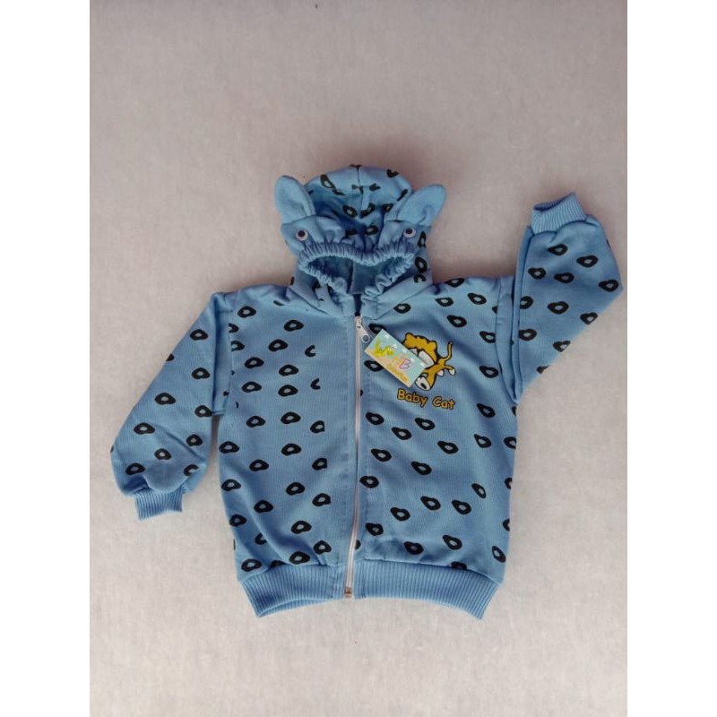 Jaket Bayi Motif Baby Cat-Biru