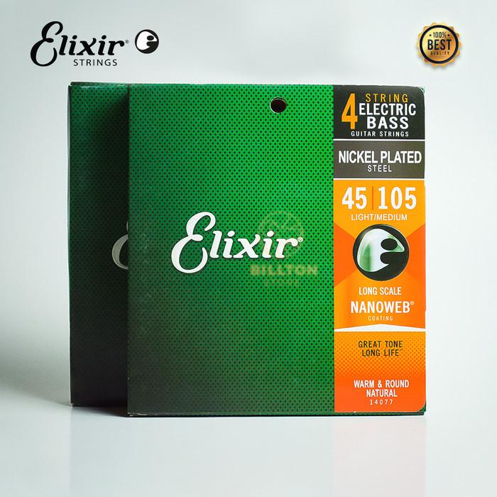 Strings Senar Bass Elektrik Elixir 4 String Nickel Plated Steel Nanoweb 45/105