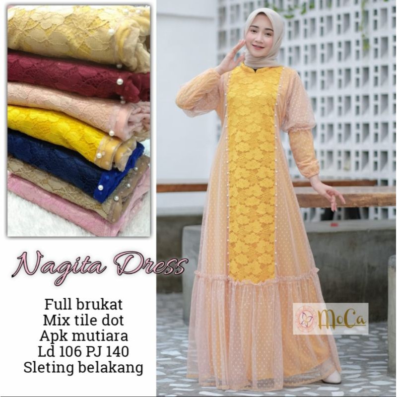 dress brukat mix tile dot CAHAYA BUTIQ