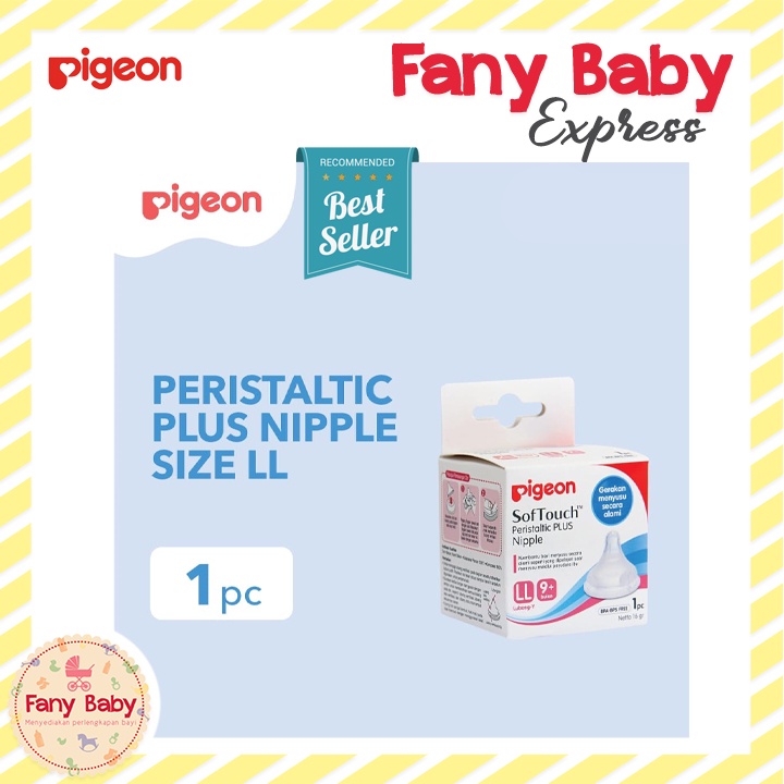 PIGEON PERISTALTIC PLUS NIPPLE WIDE NECK 1 BOX LL / LLL