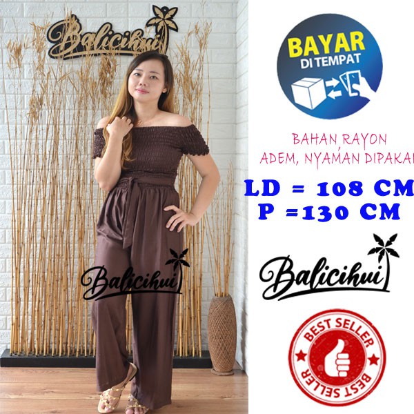 Balicihui Jumpsuit Sabrina Wanita Jumpsuit Panjang Sabrina jamsuit Sabrina Bali Jumpsuit Fit to XL