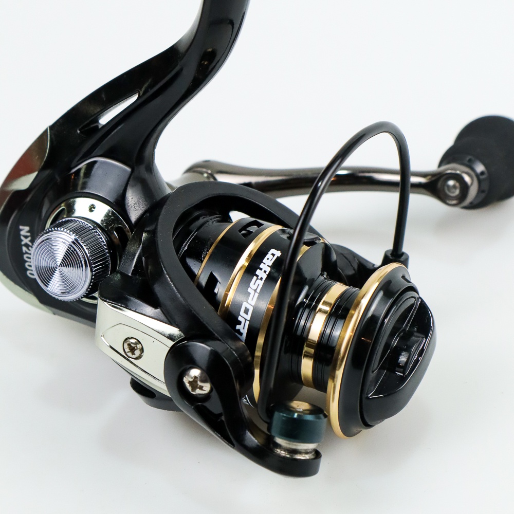 TaffSPORT NX2000 Series Metal Reel Pancing Spinning Fishing Reel 5.2:1 Gear Ratio - Black