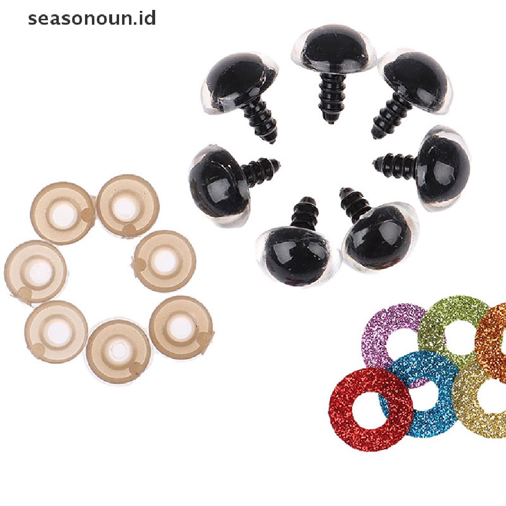 (seasonoun) 10pcs / Set Mainan Mata Boneka 3D 20MM Bahan Plastik Untuk Anak