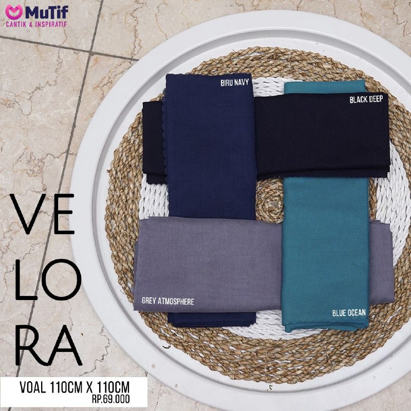 MUTIF HIJAB VELORA SEGI EMPAT 110 X 110 Dan 140 X 140