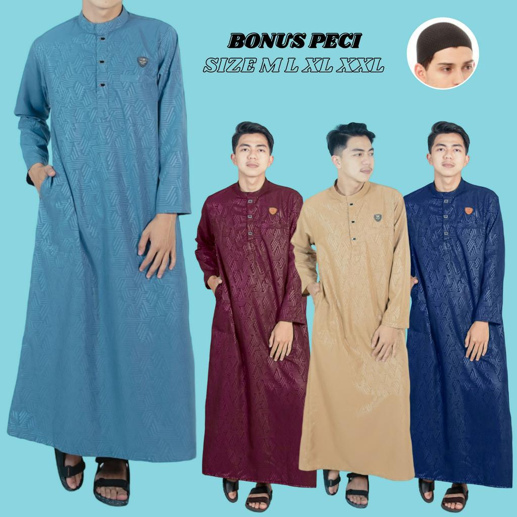 AL HURUMAT JUBAH  ORI EMBOS PRIA/gamis laki laki/busana muslim/jubah koko katun/baju kurta jubah