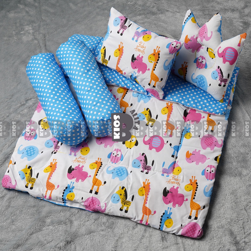 BedCover Set Lengkap (Bedcover, Bantal Guling Bayi,  Bantal Crown Mahkota) Kado bayi lahiran / Bed cover set bayi anak big size premium baby bedding set