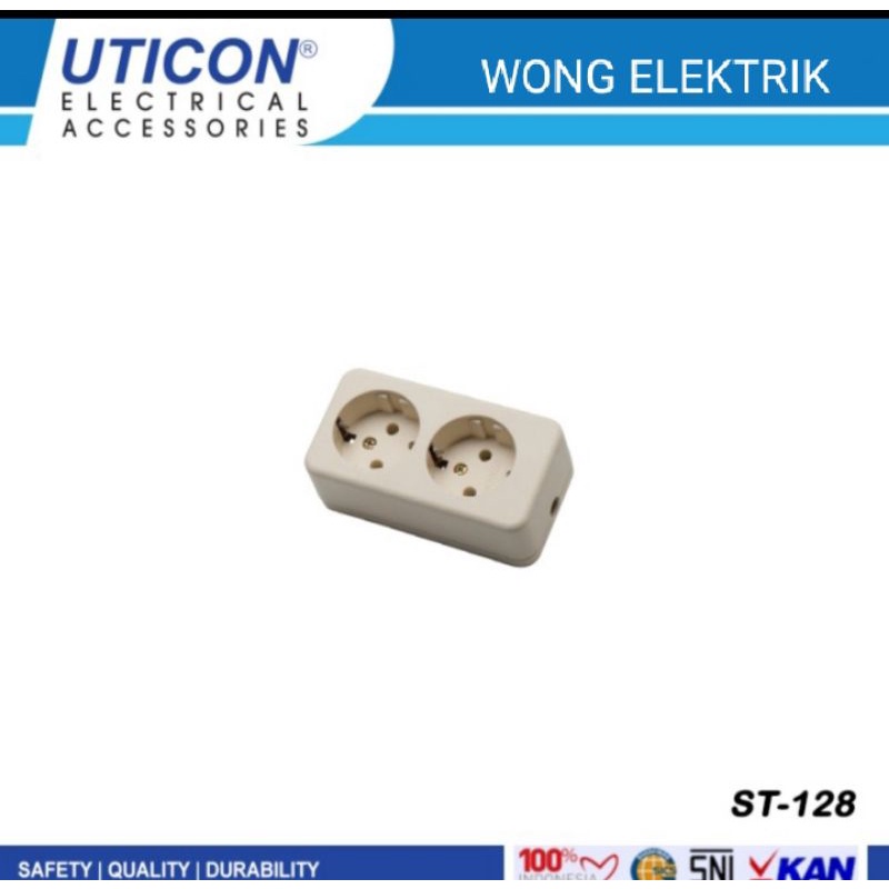 STOPKONTAK 2 LUBANG/ UTICON 2 LUBANG/TERMINAL 2 LUBANG/ SOCKET/ ST 128