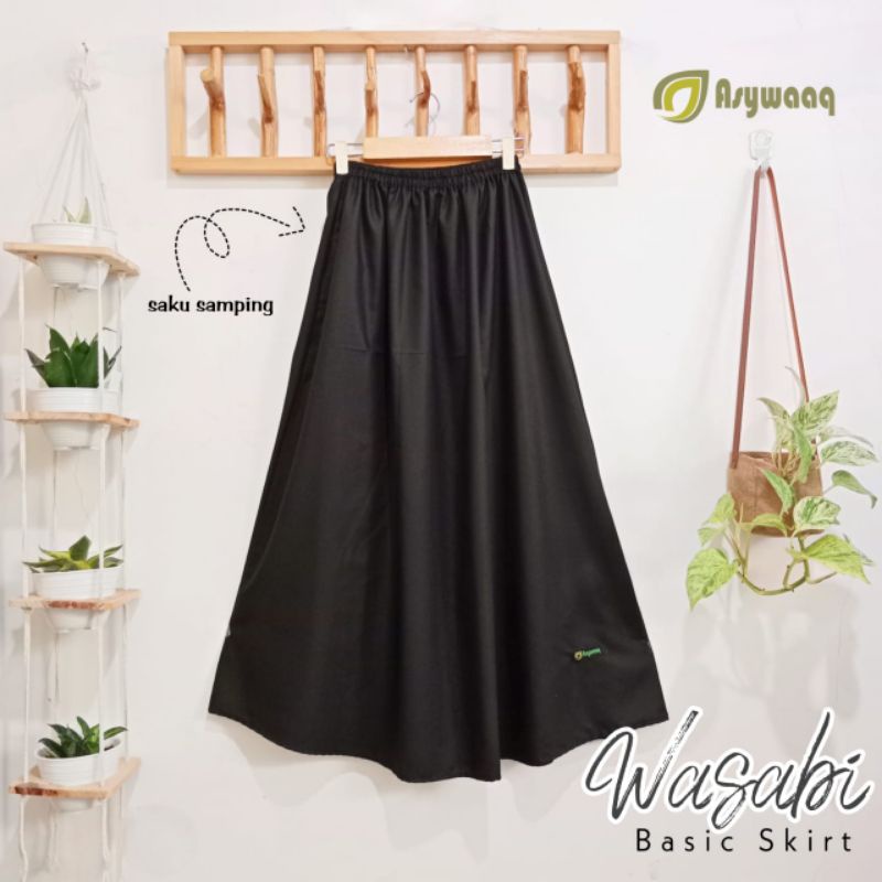 Rok Karet A Line Simple Bahan Kain Sultan Exo Bonanza, Mazen, Mina, Soft Lexina, Furusiyah Silk, Gal