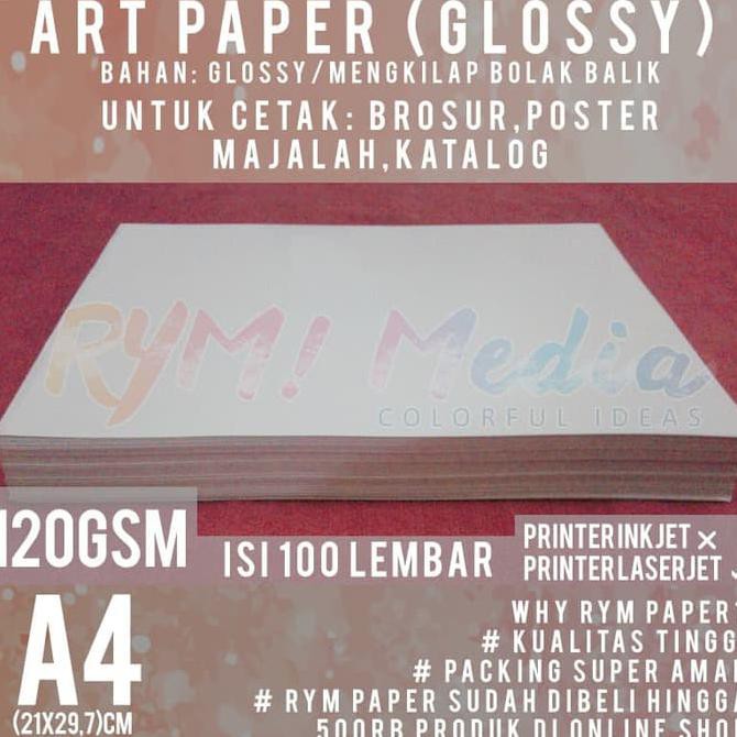 

IMURAHl Kertas Art Paper 120 gsm A4 isi 100 Lbr / Bahan Brosur Glossy 120 gram