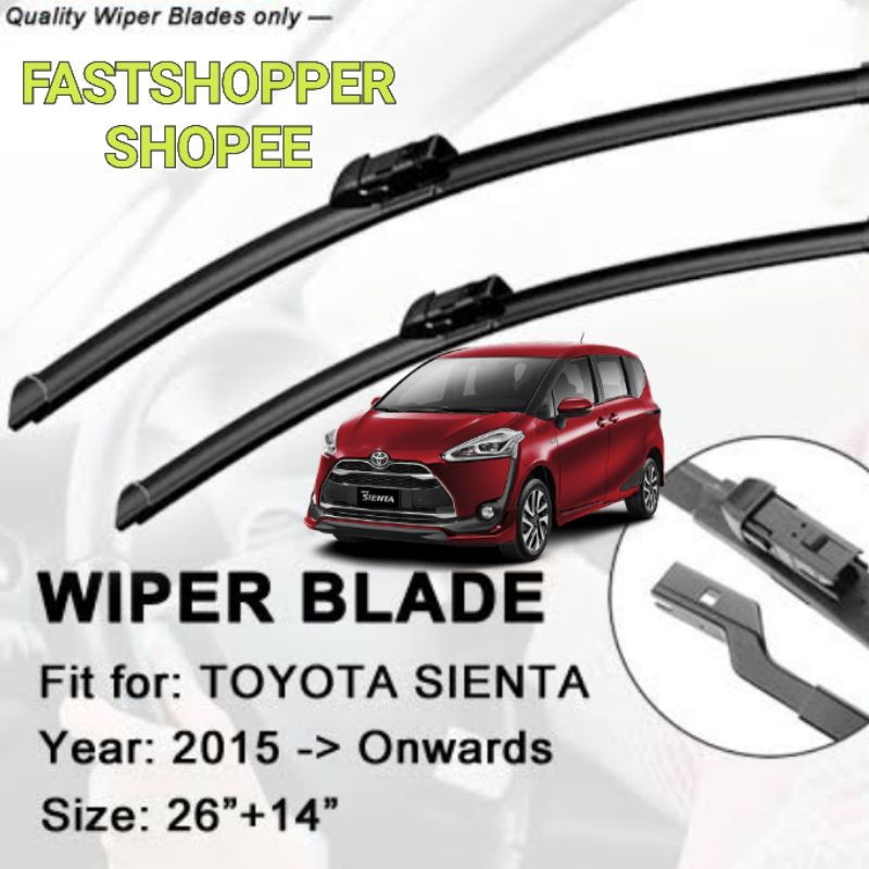 WIPER MOBIL TOYOTA SIENTA 1 SET PASTI PAS GARANSI WZ SIENTA KUAT COCOK TAHAN LAMA MURAH