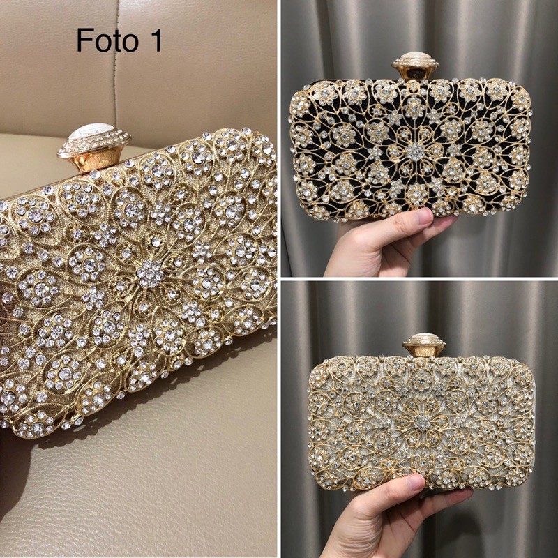 Tas Pesta Wanita Glitter Motif Diamond