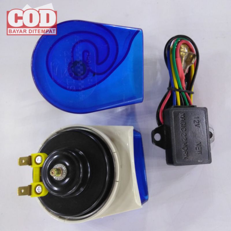 klakson eho telolet mobil gema 22 suara untuk motor,mobil 12volt tinggal pasang,klakson eho telolet 