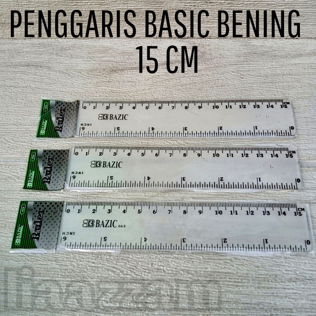 

Penggaris Plastik Akrilik Bazic - 15 cm