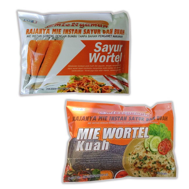 

MIE NYAMAN MIE SAYUR WORTEL VARIAN GORENG/KUAH BUMBU ALAMI SEHAT KALDU JAMUR 70gr
