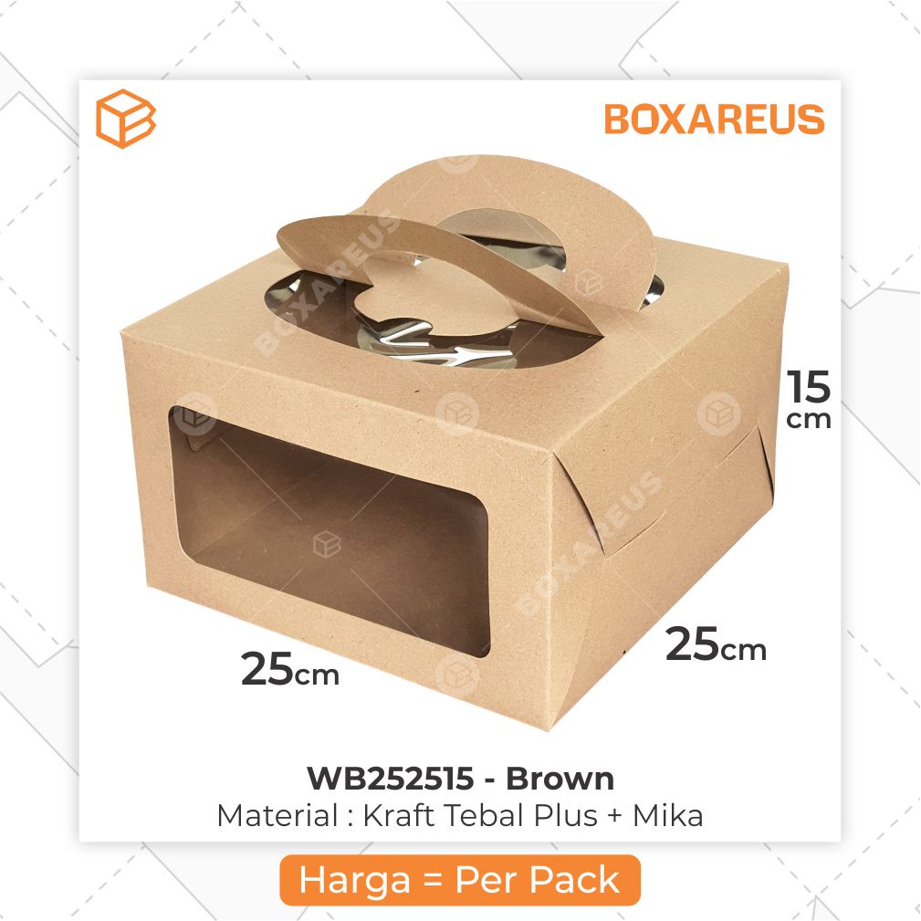 Box Kue, Dus Kotak, Cake Packaging, Kemasan Bolu Window Jendela | WB252515 (10pc)