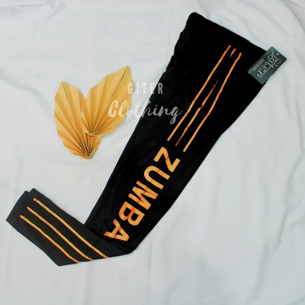 Legging sport zumba jumbo bahan katun spandex rayon sampai bb 90 kg by giter's clothing