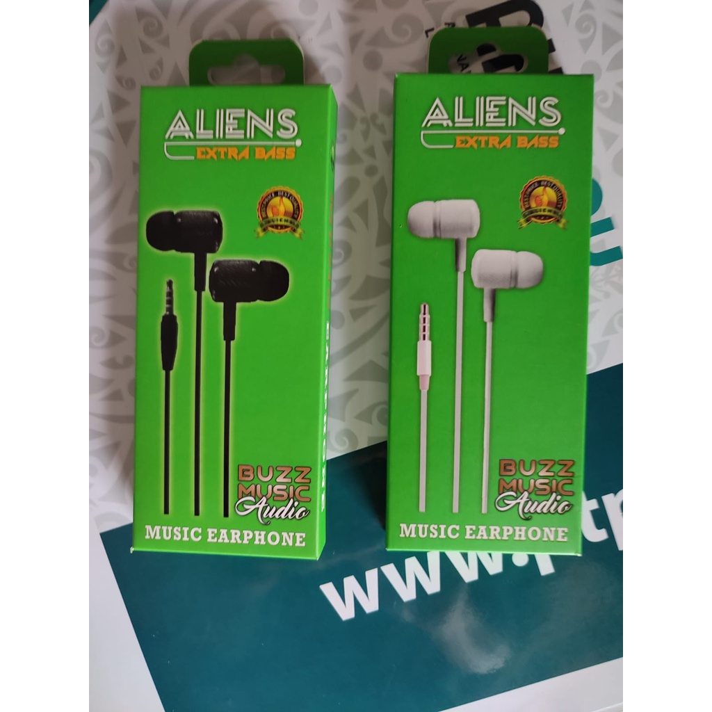 HANDSFREE ALIENS EXTRA BASS BUZZ MUSIC AUDIO MUSIK EARPHONE ALIENS