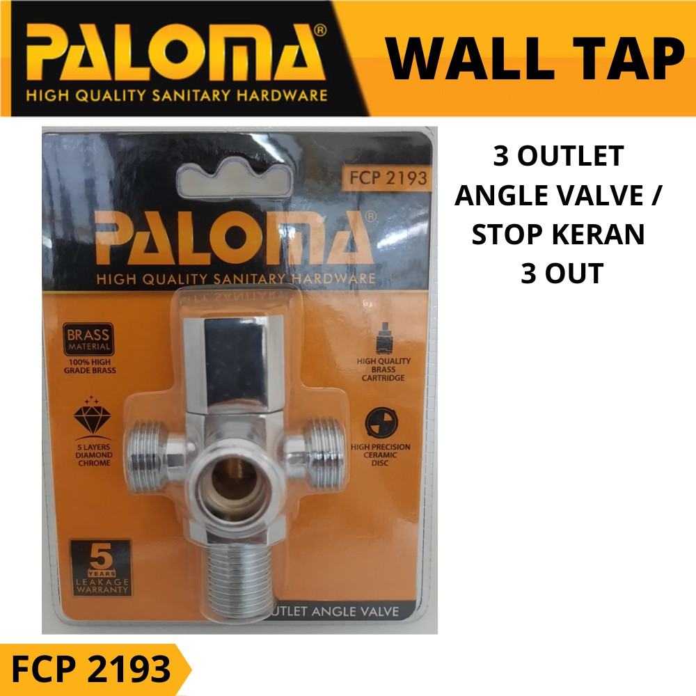 PALOMA FCP 2193 STOP KERAN 3 Out Toilet WC Jet Shower Tembok Kran Air