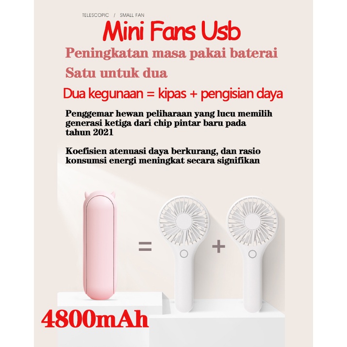 Kipas lipat mini usb/ Kipas Angin Portable / USB Rechargeable Mini Desk Fan, kipas belajar