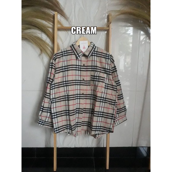 Kemeja Flanel Import Wanita Pinkdose | Oversize Kemeja Flanel