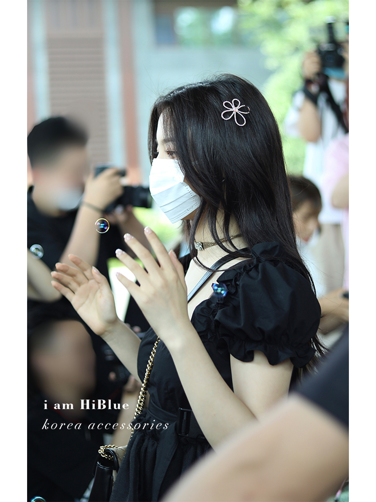 Warna Berlian Imitasi Bunga Rambut Jepit Rambut Ornamen Di Dongdaemun, Korea