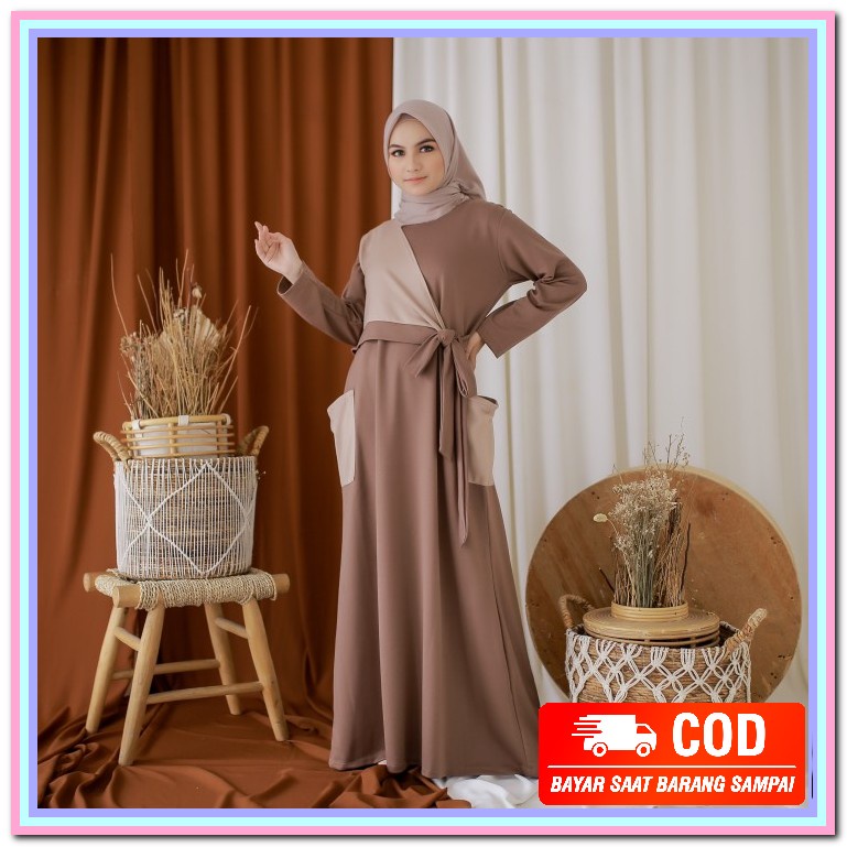 Busana Muslim Syar'I Tamara Rgs 038 Dan Rgs 039 M4R9 Umur Mw310 K IE517 Mybamus Yava Pocket Dress Mo
