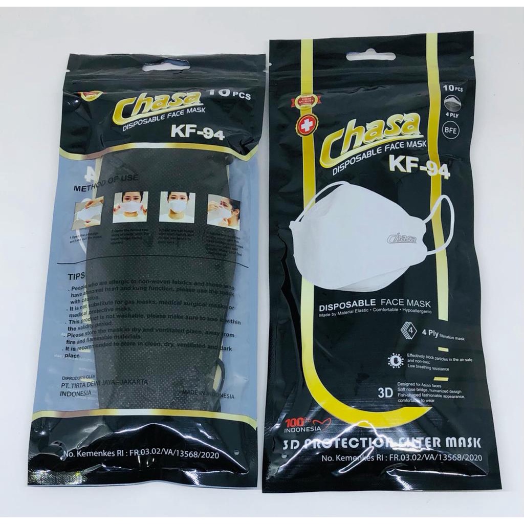 Masker KF94 CHASA Sachet Ziplock 10pcs 3D evo Stereoscopic Fish