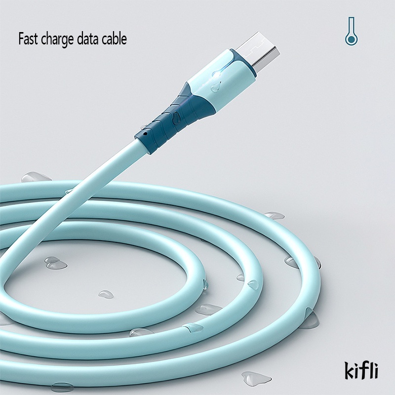 Kabel Data, Charger Usb, Bahan Silikon, Dengan Lampu, Untuk Iphone / Ipad / Airpods