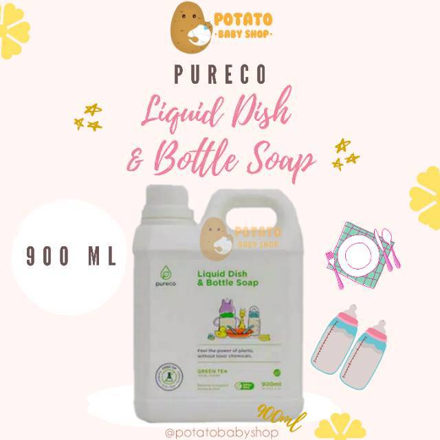 Pureco Liquid Dish &amp; Bottle Soap 900ml - sabun cuci botol bayi