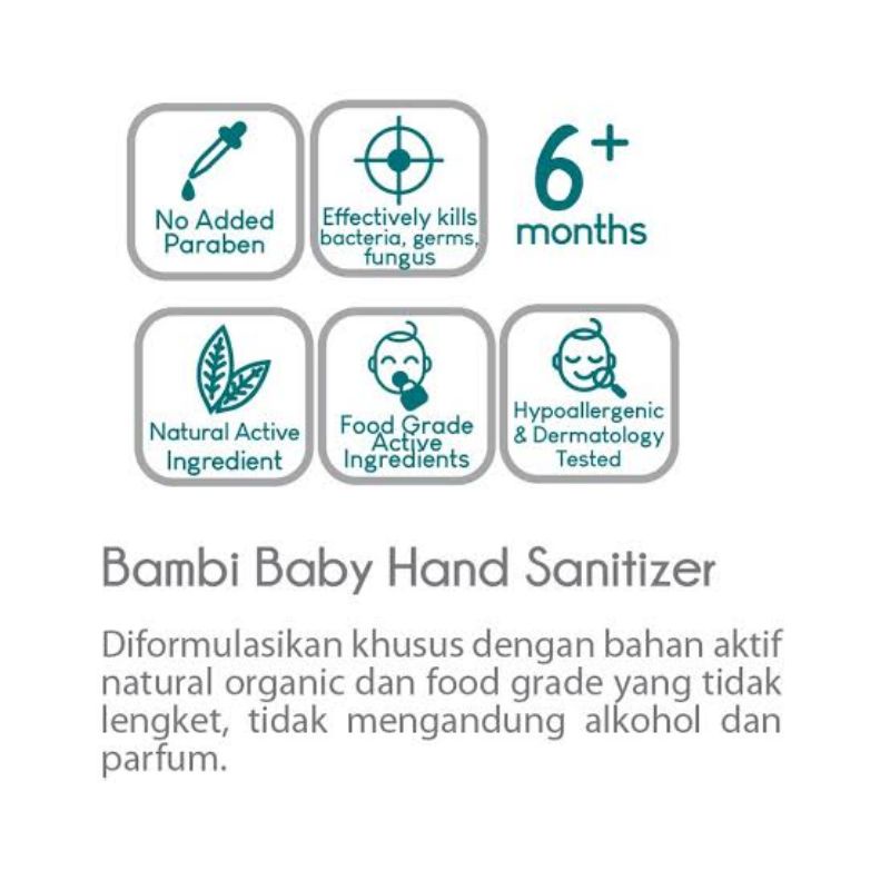 Bambi Baby Hand Sanitizer 60ml - Bambi HandSanitizer Bayi - Antiseptik Bayi - Antiseptic Bayi