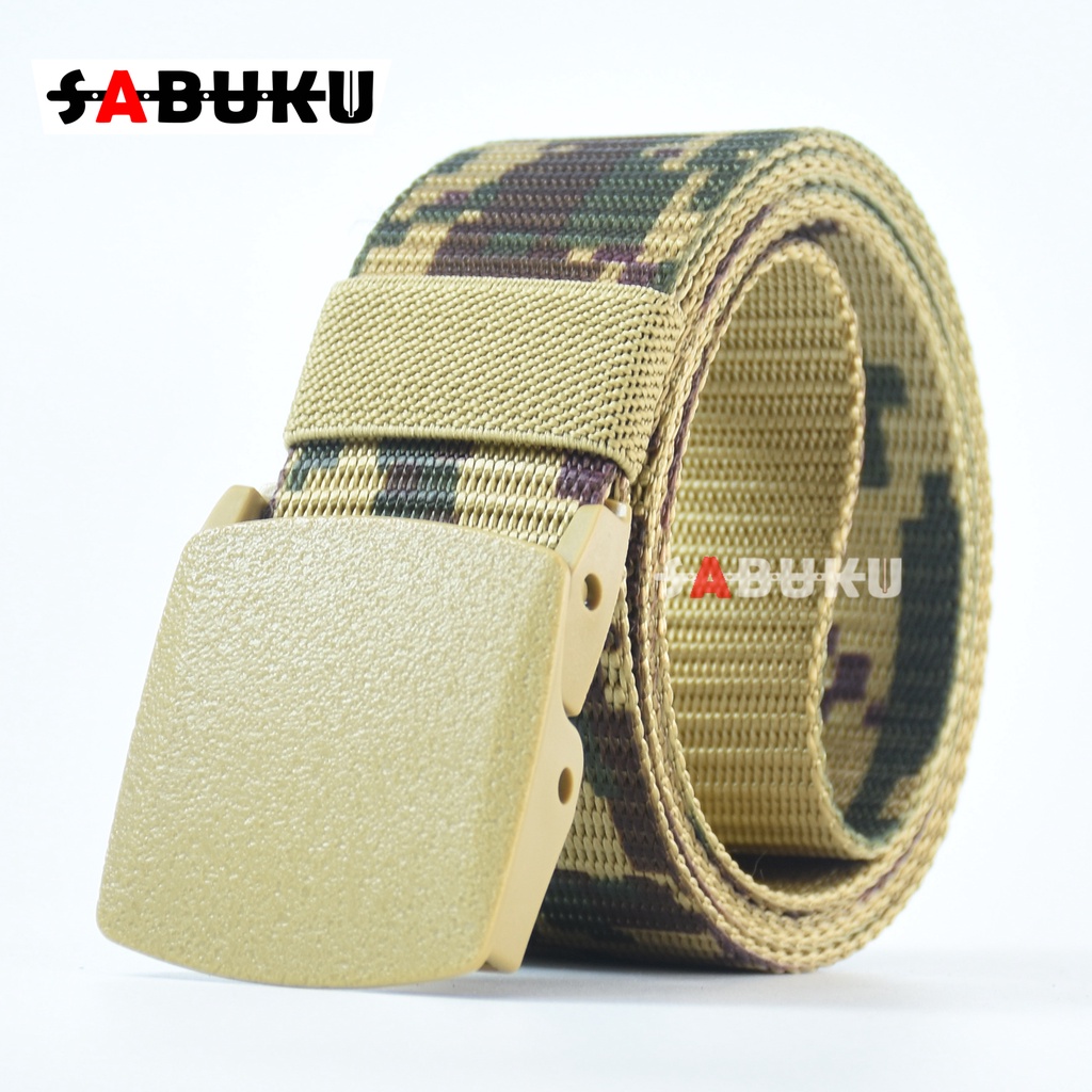 Ikat Pinggang Kanvas Pria Kepala Anti X-RAY Army Corak Abri Men Belt - 066