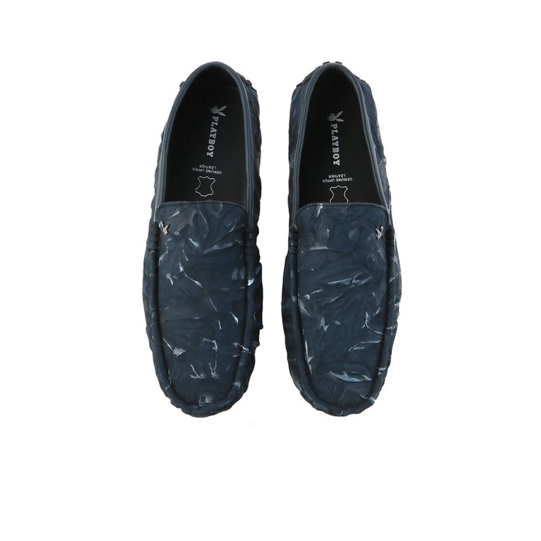 SEPATU PANSUS KULIT PLAYBOY PRIA ORIGINAL LOAFER CASUAL SEMI FORMAL BIRU NAVY PL04