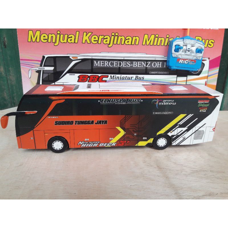 Miniatur bus RC STJ wray ( remote control ) DETIL RAPIH FULL TELOLET FULL STROBO FULL LED