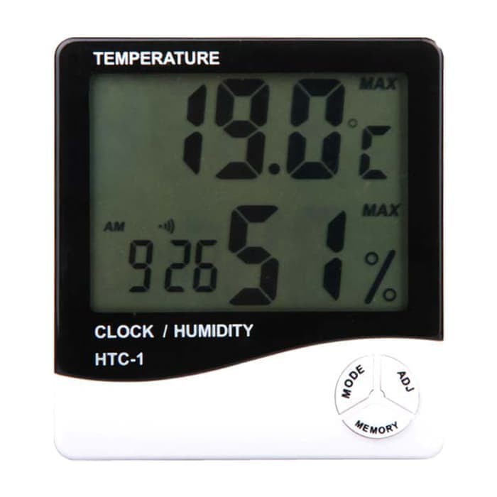 HTC-1 Termometer Hygrometer digital + Jam HTC1